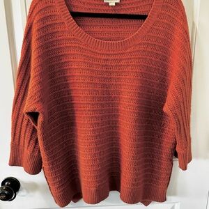 Garnet Hill Women's Warm Orange Sweater